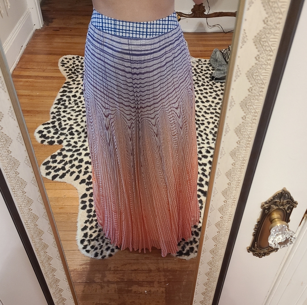 Anthropologie Geisha Designs Dawn Pleated Maxi Skirt